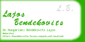 lajos bendekovits business card